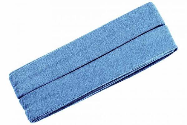 Oaki Doki Jersey Schrägband gefalzt 3m Coupon Mittelblau